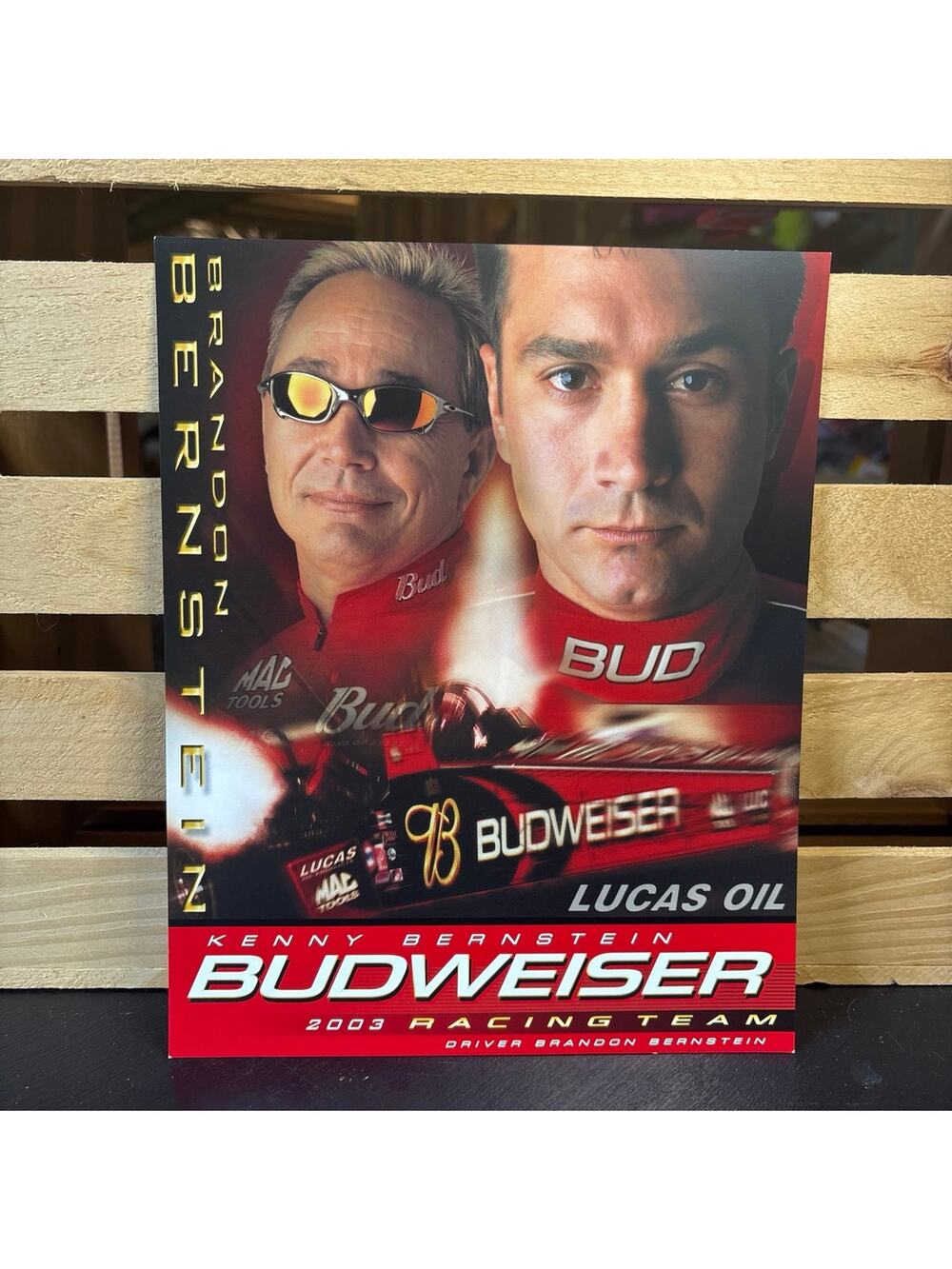 KENNY BERNSTEIN 8x10 photo card - DRAG RACER NHRA Budweiser